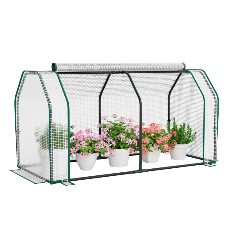 47.5 x 21.5 x 24 Inch Mini Greenhouse with Roll-up Zipper DoorCostway Gallery View 1 of 10