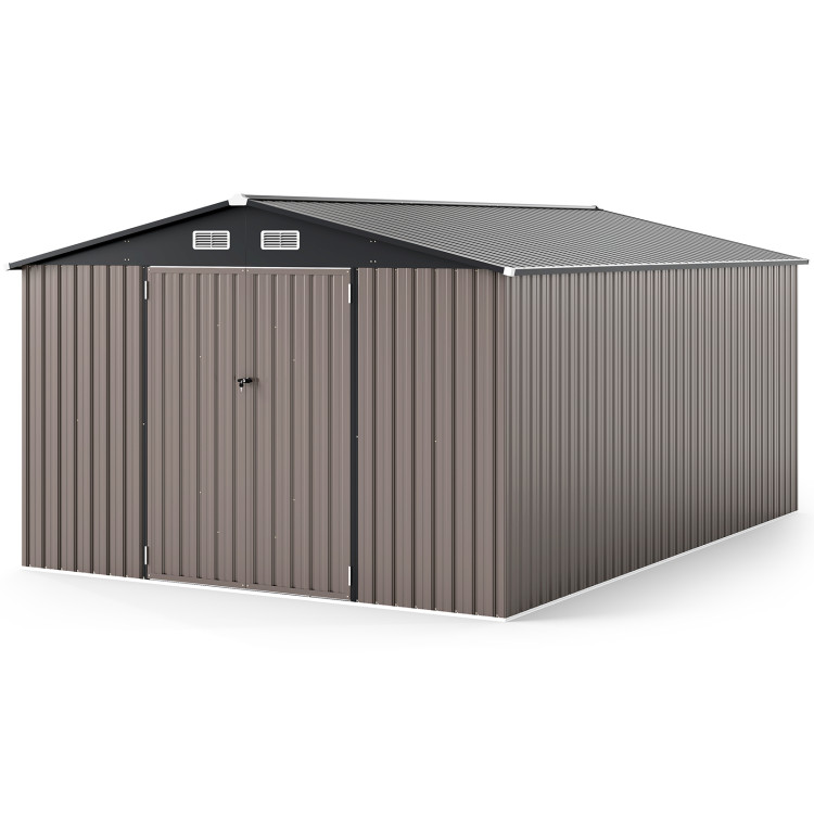 10 x 14 FT Outdoor Storage Shed with Improved Windproof Metal Structure - Gallery View 1 of 10