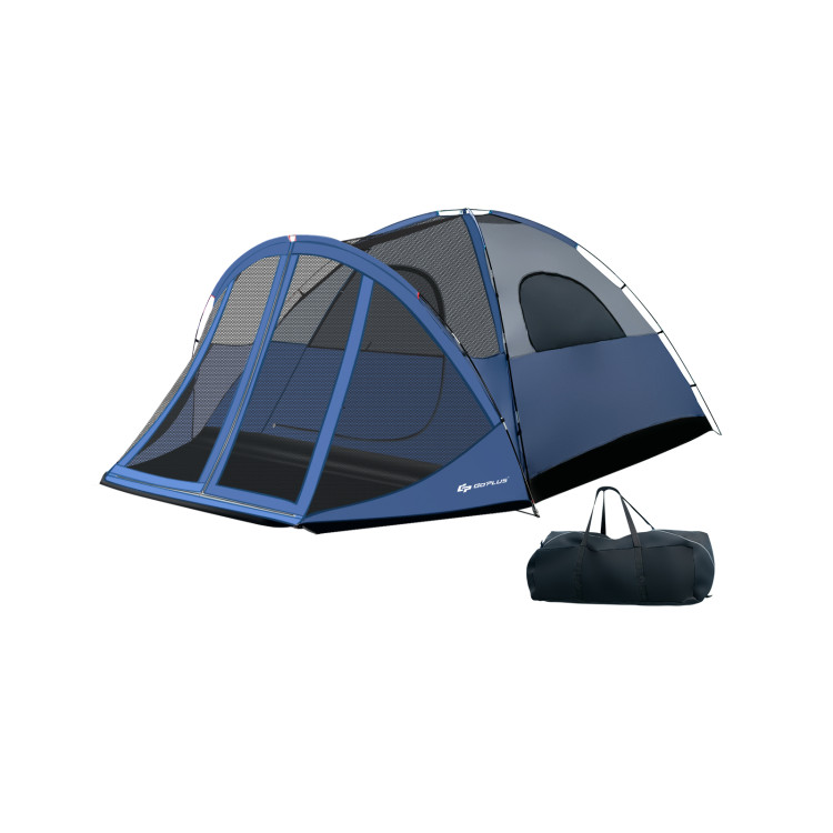 6-Person Large Camping Dome Tent with Screen Room Porch and Removable RainflyCostway Gallery View 4 of 12