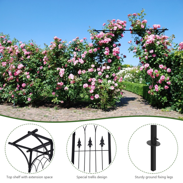 82 x 20.5 Inch Metal Garden Arch for Various Climbing PlantCostway Gallery View 3 of 11