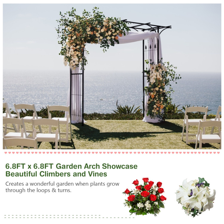 82 x 20.5 Inch Metal Garden Arch for Various Climbing PlantCostway Gallery View 9 of 11