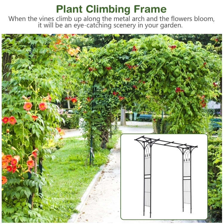 82 x 20.5 Inch Metal Garden Arch for Various Climbing PlantCostway Gallery View 10 of 11