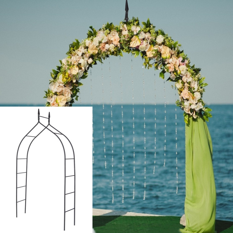 8 Feet 4 Inch High Gothic Steel Rose ArchCostway Gallery View 10 of 10