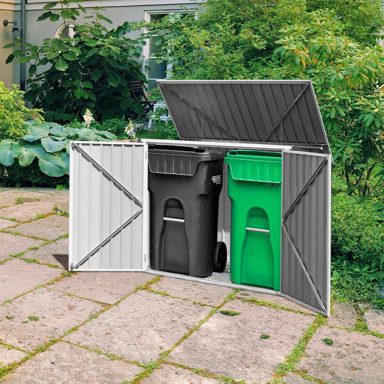 Horizontal Storage Shed 68 Cubic Feet for Garbage CansCostway Gallery View 7 of 11