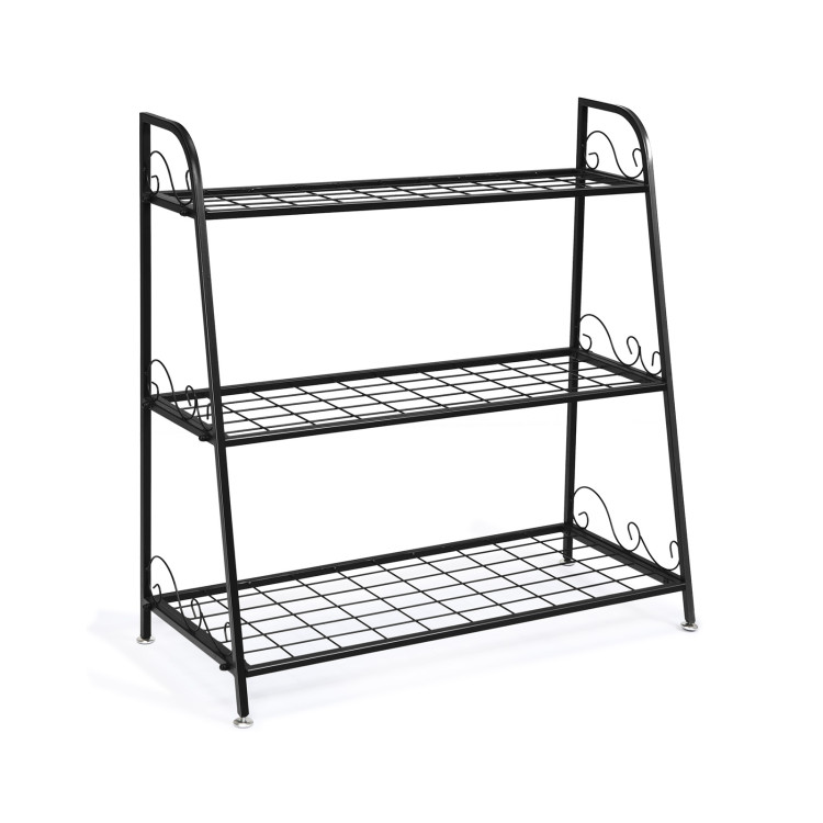 White Matte 3-Tier Metal Shoe Rack