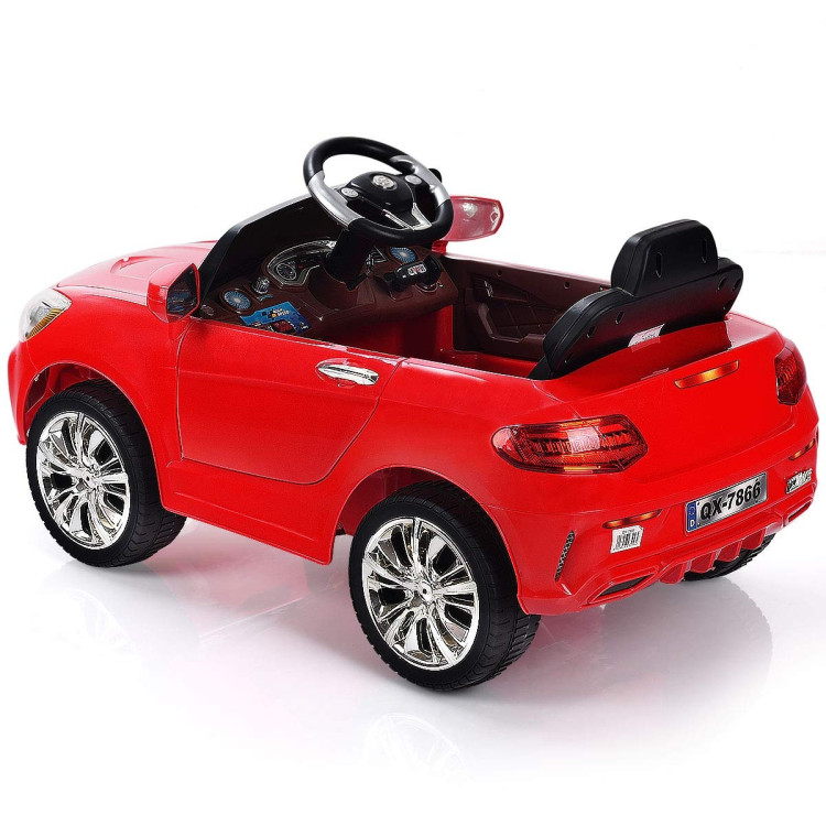 6V Kids Remote Control Battery Powered LED Lights Riding Car-RedCostway Gallery View 2 of 8