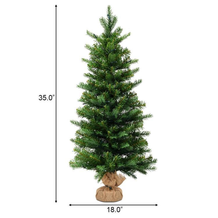 3 Feet Tabletop Battery Operated Christmas Tree with LED lightsCostway Gallery View 4 of 9