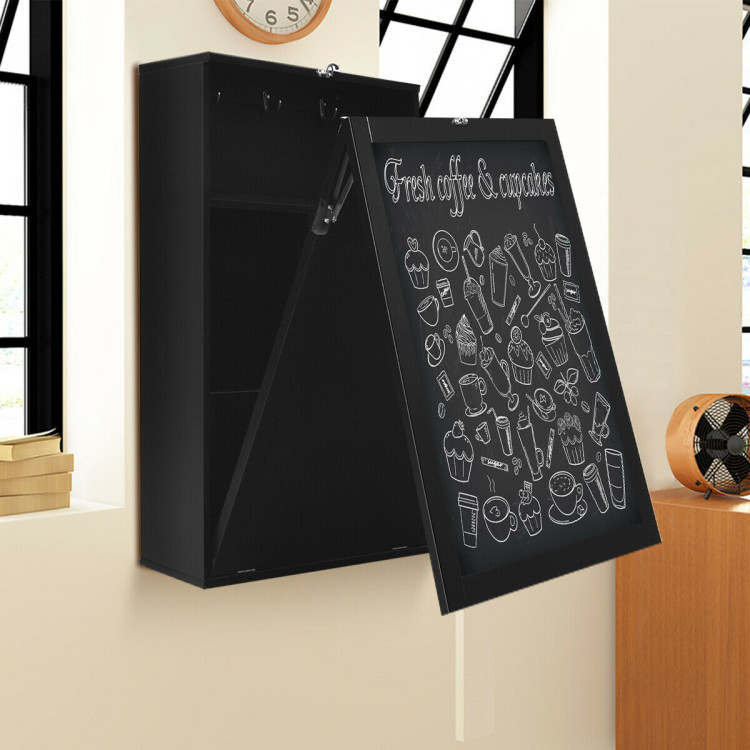 Convertible Wall Mounted Table with A Chalkboard-BlackCostway Gallery View 6 of 12