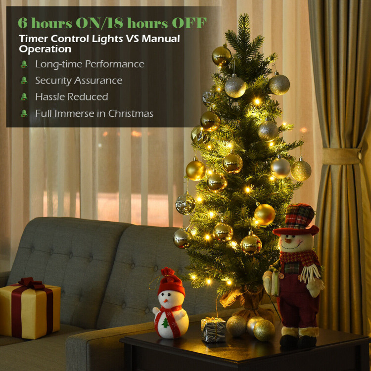 3 Feet Tabletop Battery Operated Christmas Tree with LED lightsCostway Gallery View 7 of 9