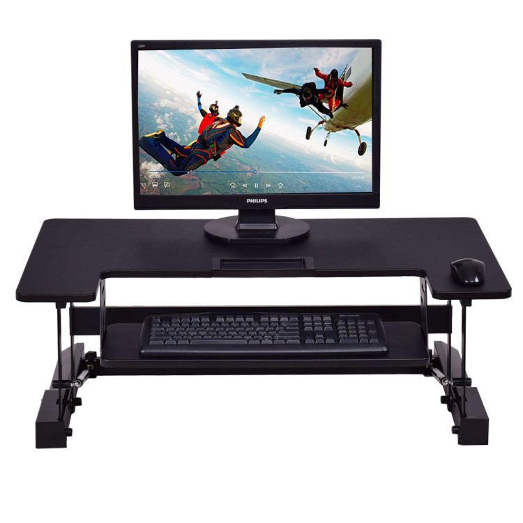 Height Adjustable Lift Rising Laptop Desk with Pen SlotCostway Gallery View 4 of 11