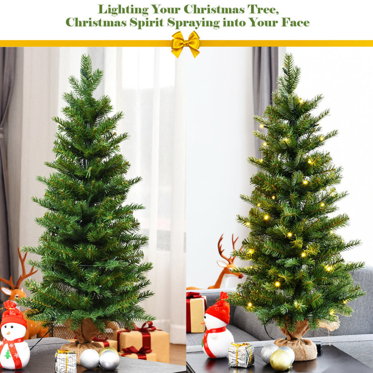 3 Feet Tabletop Battery Operated Christmas Tree with LED lightsCostway Gallery View 3 of 9