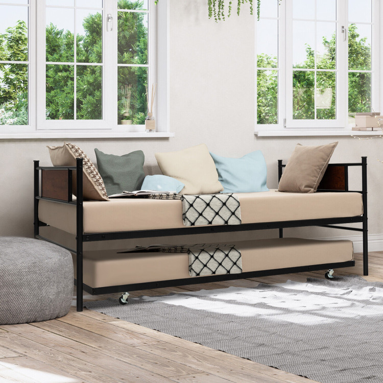 Twin Size 2-In-1 Daybed Frame with Pullout TrundleCostway Gallery View 2 of 9