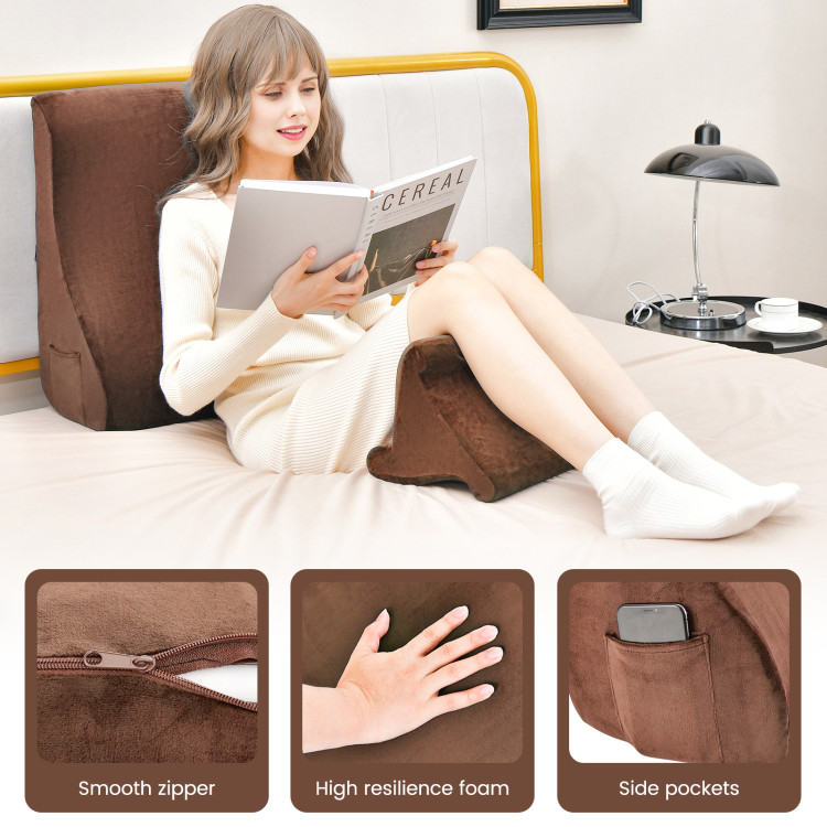 High resilient Platform Wedge Memory Foam pillow for leg pain-The