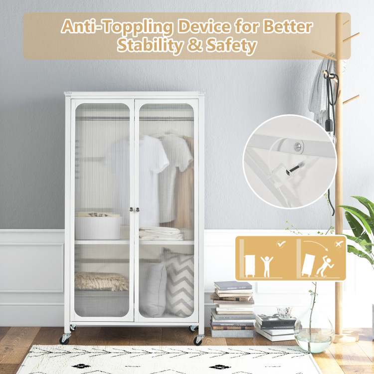 Adjustable Closet Organizer Kit with Shelves and Hanging Rods for 4 to 6  Feet - Costway