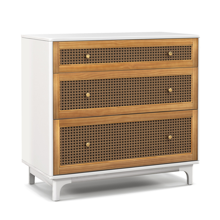 Costway 2-Drawer Stackable Organizer Horizontal Storage Cabinet Dresser  Chest White 