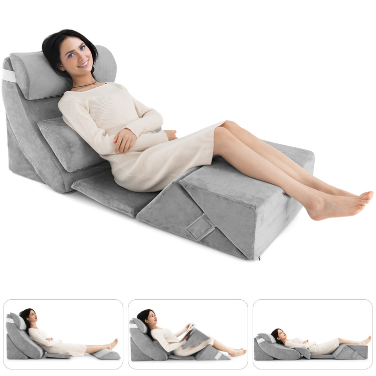 https://assets.costway.com/media/catalog/product/cache/0/thumbnail/750x/9df78eab33525d08d6e5fb8d27136e95/h/HU10593GR/7_Pieces_Bed_Wedge_Pillow_Set_with_Memory_Foam_and_Zipper_Gray-4.jpg