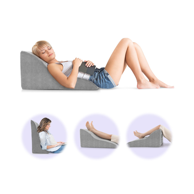 4 Pieces Bed Wedge Pillow for Back Neck and Leg Pain Relief - Costway