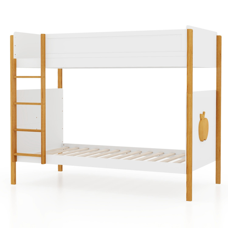 Twin Over Twin Bunk Bed with Integrated Ladder and Safety Guardrails - Gallery View 1 of 16