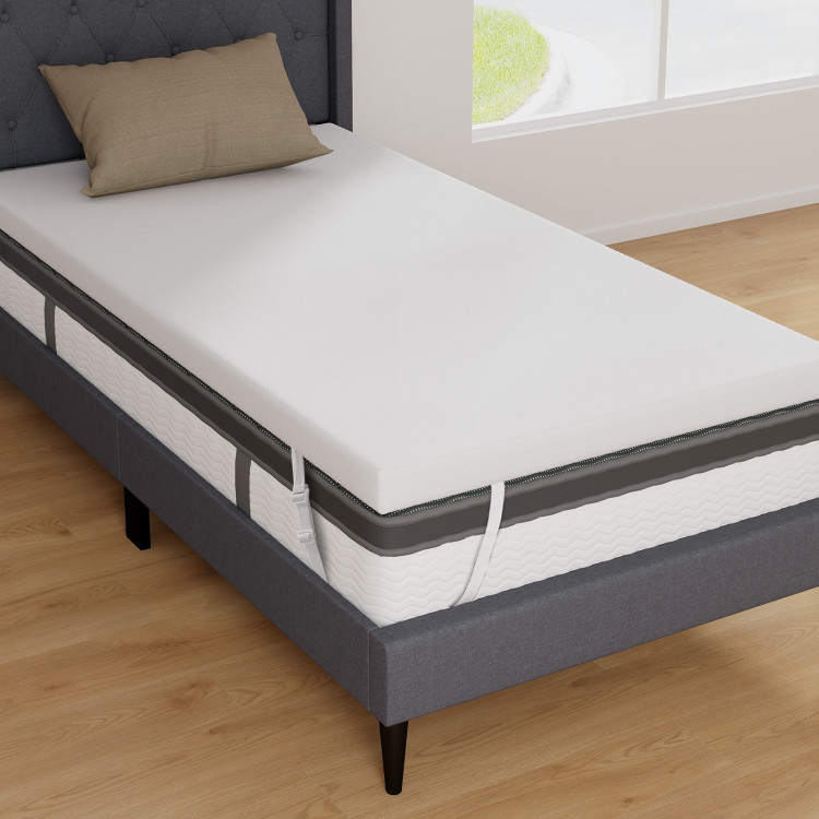 3 Inch Gel-Infused Memory Foam Mattress Topper with Removable Cover - Gallery View 1 of 9