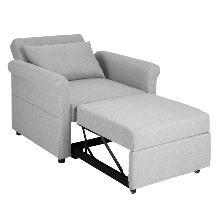 Sofa Beds Chair 3 in 1, Convertible Chair Single Bed, Grey