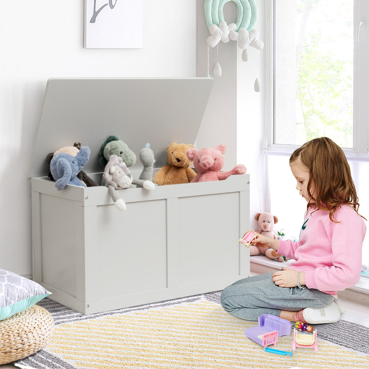  Child Craft Harmony 33” Wood Toy Box, Large Storage Chest,  Plenty of Storage, 2 Safety Hinges, Standard Ventilation Hole on Back, 6  Cubic Feet of Storage (Cool Gray) : Everything Else