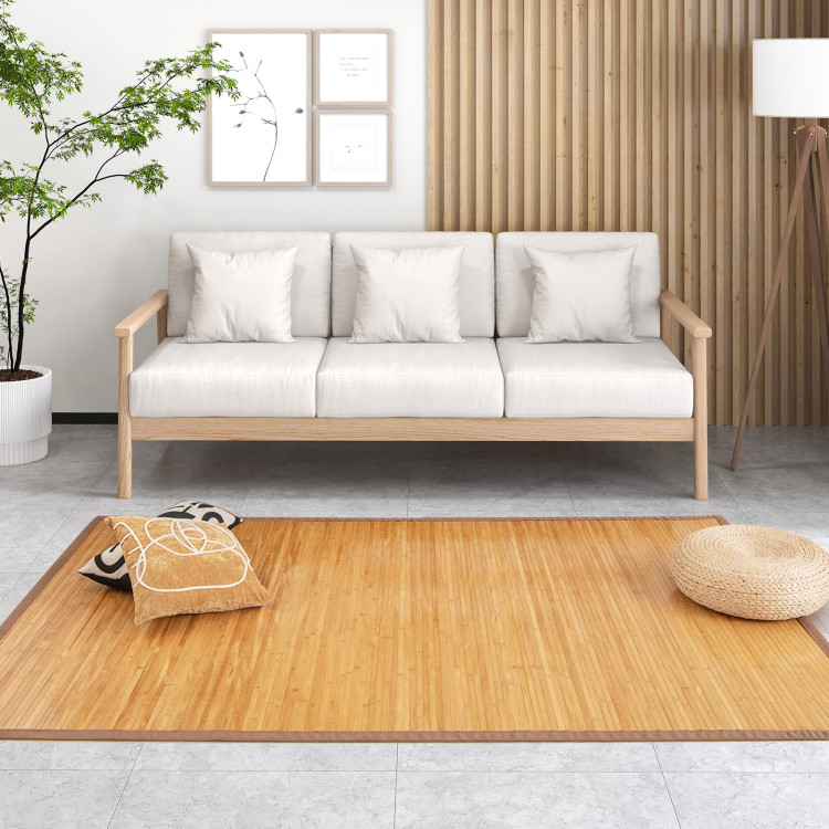5 x 8 Feet Bamboo Floor Mat with Anti-Slip Backing for Living Room