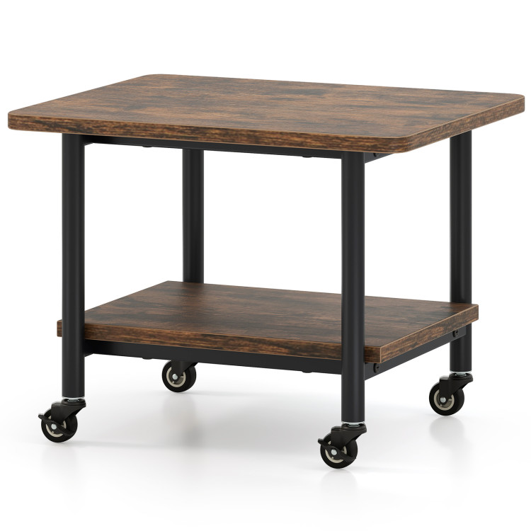 Under Desk Printer Stand with Storage Shelf and Lockable Wheels - Gallery View 1 of 11