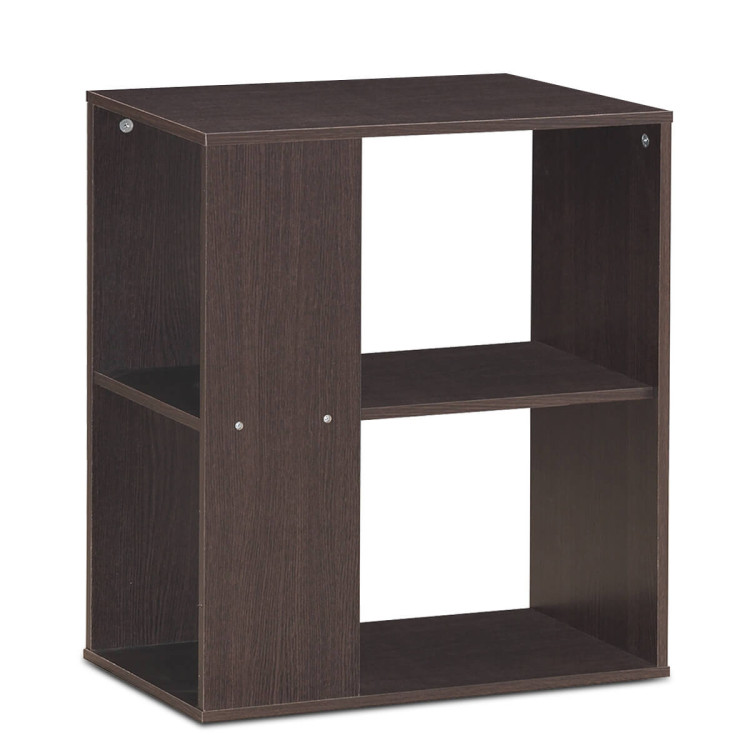 2-Tier Side End Table with Storage Shelves -BrownCostway Gallery View 1 of 10