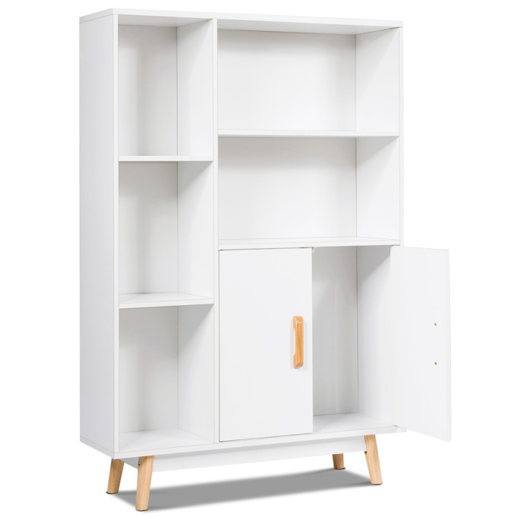 Homfa Bathroom Floor Cabinet with 3 Drawer and 1 Cupboard, Wooden Free Standing Storage Cabinet Corner Organizer Unit Dresser, White