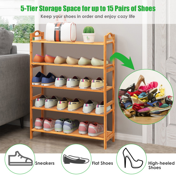 Hallway Furniture Natural Bamboo Shoe Storage Rack Bench with 2-Tier  Cushion Seat Living Room Shoe Organizer Entryway Storage - AliExpress