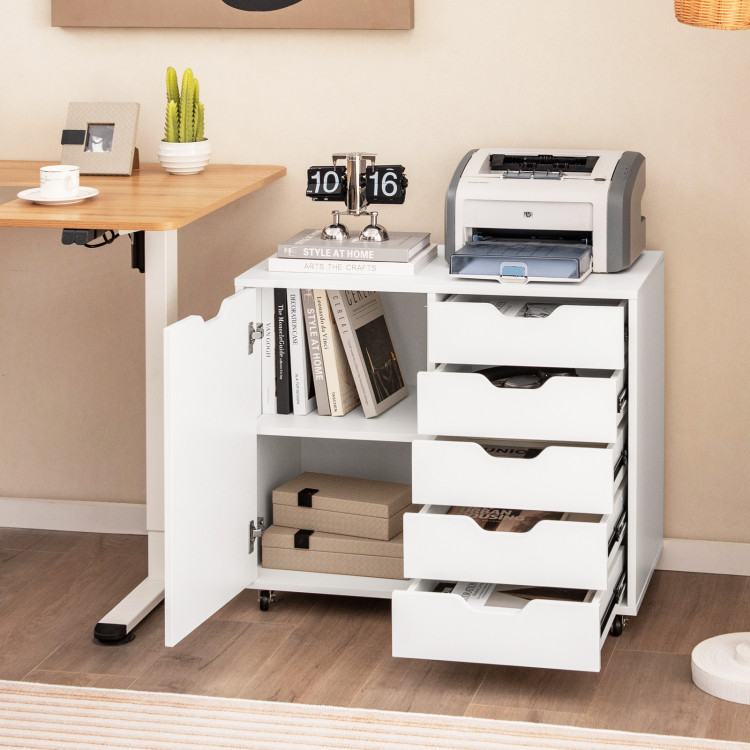 Drawer Unit with 5 Drawers/Printer Stand with Door | DEVAISE