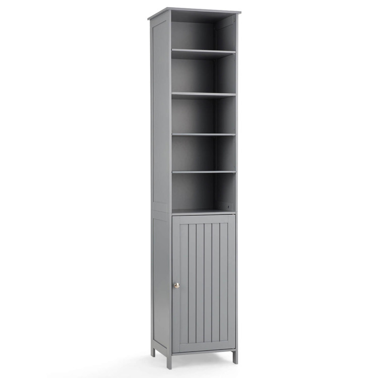 72 Inches Free Standing Tall Floor Bathroom Storage Cabinet-GrayCostway Gallery View 1 of 10