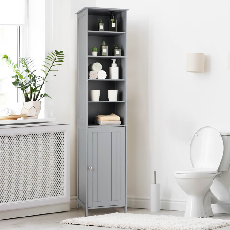 72 Inches Free Standing Tall Floor Bathroom Storage Cabinet-GrayCostway Gallery View 2 of 10