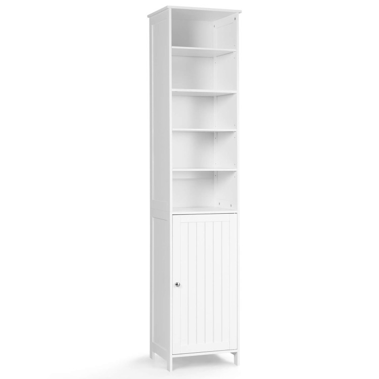 72 Inches Free Standing Tall Floor Bathroom Storage Cabinet-White - Costway