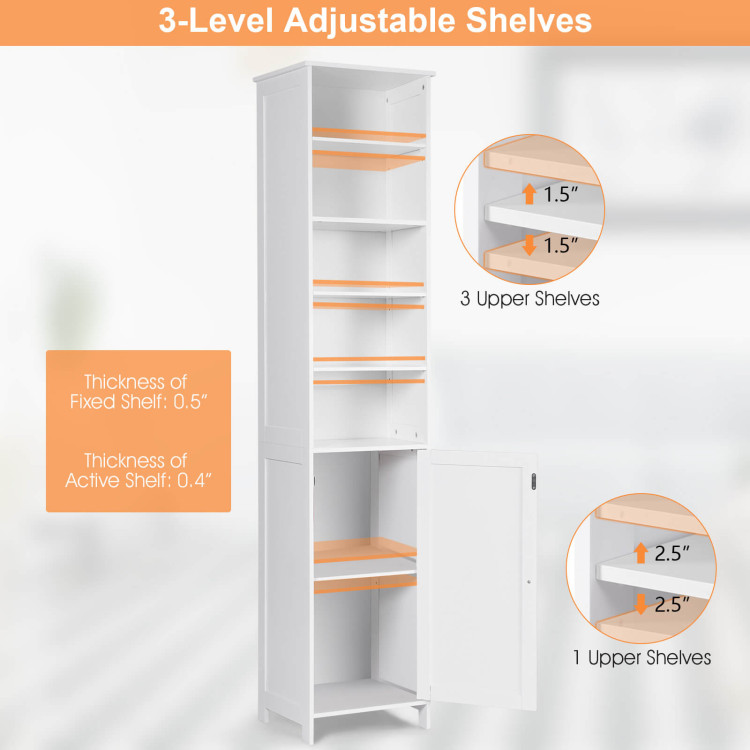 Mobile Slim Storage Cabinet - 18 x 18 x 72, Light Gray