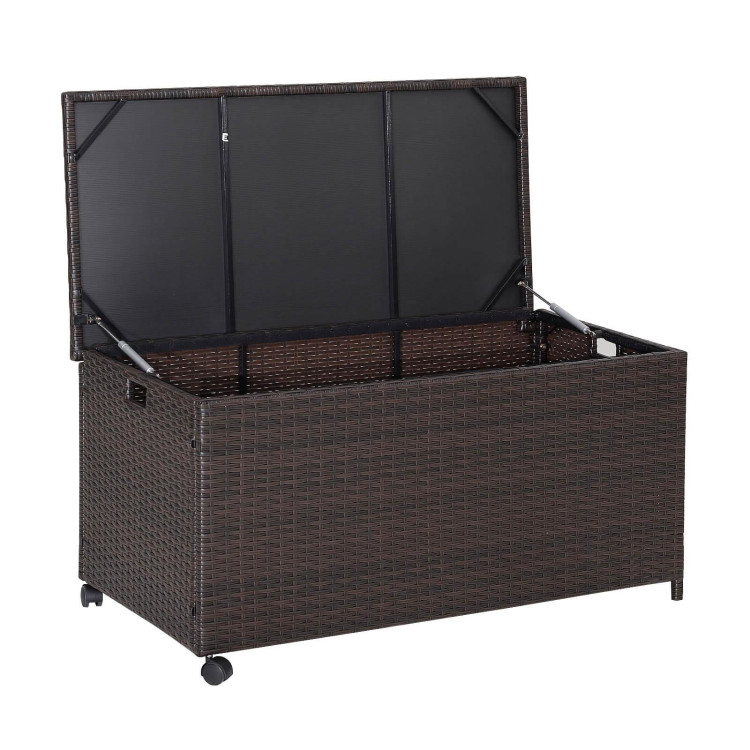 Outdoor Wicker Storage Box with Zippered Liner-50 GallonCostway Gallery View 1 of 9