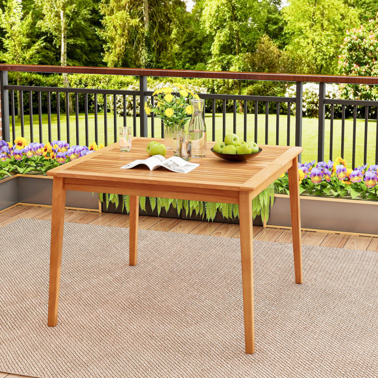 39 Inch Acacia Wood Dining Square Bistro Table with 1.96 Inch Umbrella Hole - Gallery View 1 of 11