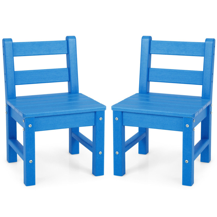 2 Pieces Kids Learning Chair set with Backrest-BlueCostway Gallery View 1 of 9