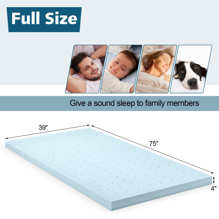 4 Inch Gel Injection Memory Foam Mattress Top Ventilated Mattress Double Bed-Twin SizeCostway Gallery View 4 of 12