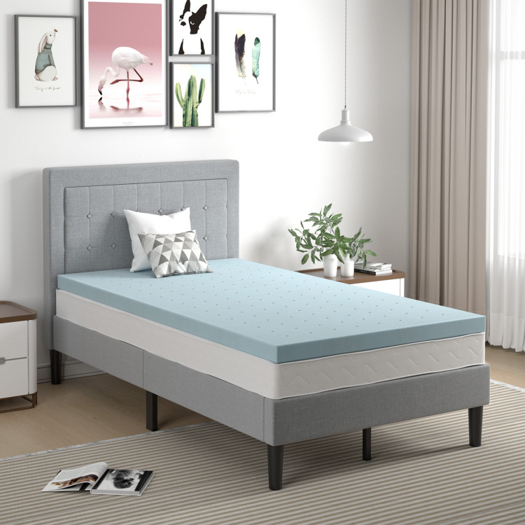 4 Inch Gel Injection Memory Foam Mattress Top Ventilated Mattress Double Bed-Twin SizeCostway Gallery View 1 of 12