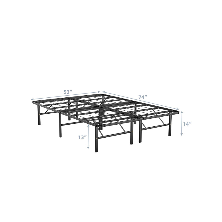 Twin/Full/Queen Size Foldable Metal Platform Bed with Tool-Free Assembly - Gallery View 5 of 11