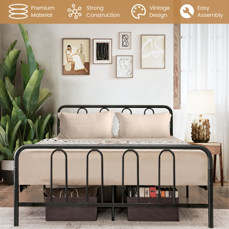 Full/Queen Size Metal Bed Frame with Headboard and Footboard-Full SizeCostway Gallery View 3 of 8