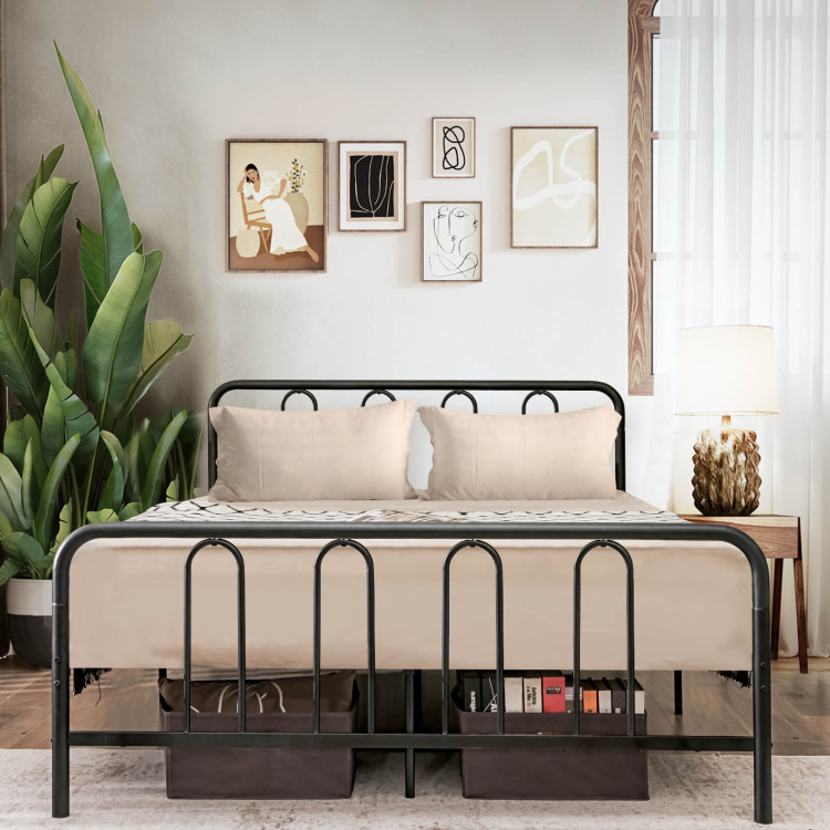 Full/Queen Size Metal Bed Frame with Headboard and Footboard-Full SizeCostway Gallery View 2 of 8
