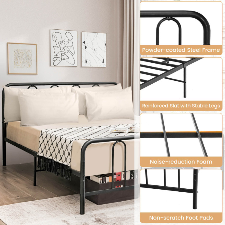 Full/Queen Size Metal Bed Frame with Headboard and Footboard-Full SizeCostway Gallery View 8 of 8