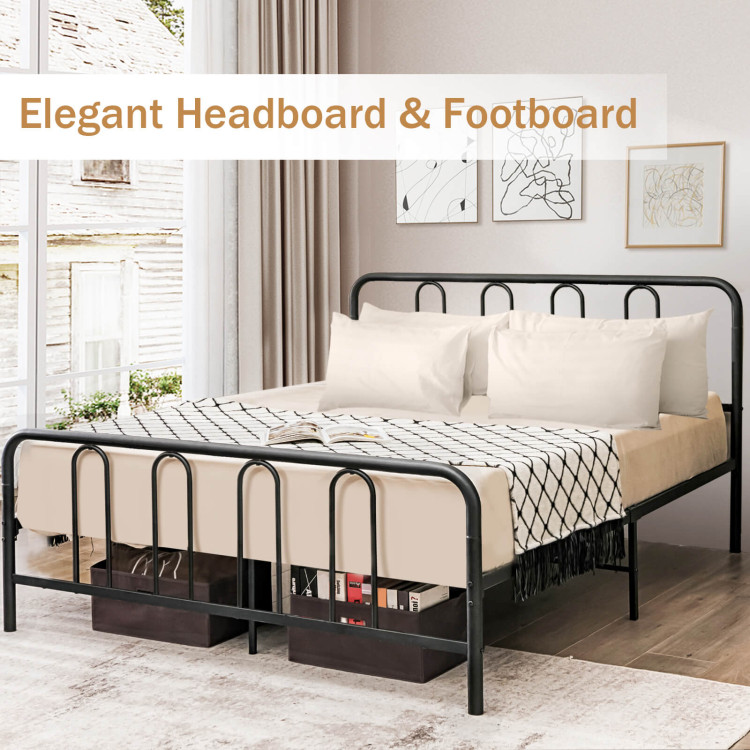Full/Queen Size Metal Bed Frame with Headboard and Footboard-Full SizeCostway Gallery View 7 of 8