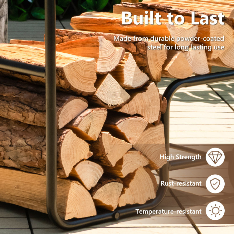 Firewood Log Cart Carrier with Anti-Slip and Wear-Resistant WheelsCostway Gallery View 5 of 10