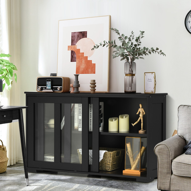 Black Sideboards and Buffets with Storage Coffee Bar Cabinet