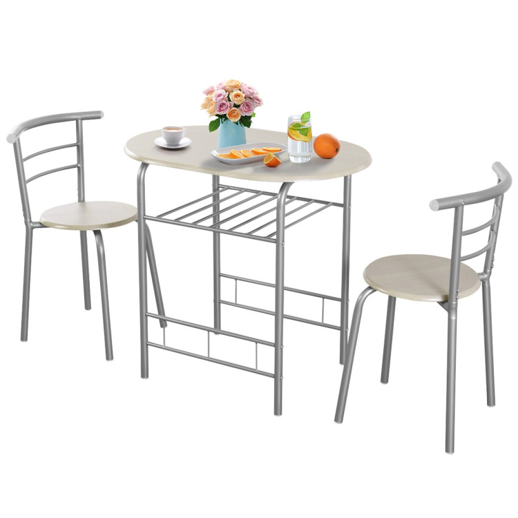 3-Piece Space-Saving Bistro Set for Kitchen and ApartmentCostway Gallery View 9 of 12
