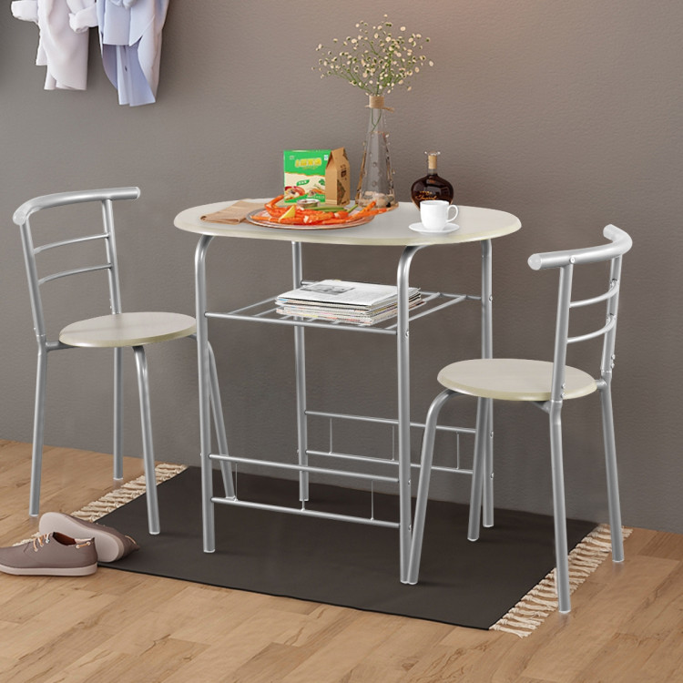 3-Piece Space-Saving Bistro Set for Kitchen and ApartmentCostway Gallery View 7 of 12