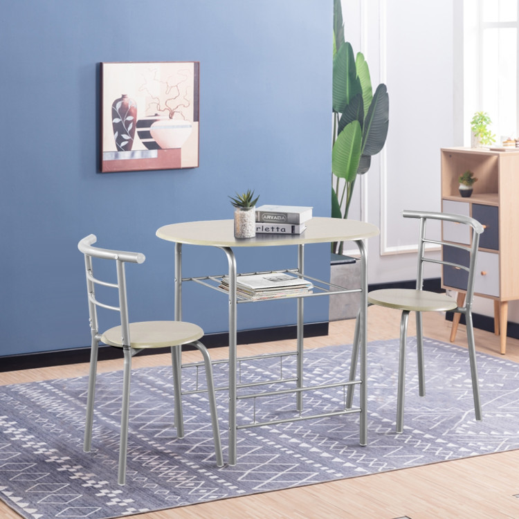 3-Piece Space-Saving Bistro Set for Kitchen and ApartmentCostway Gallery View 2 of 12